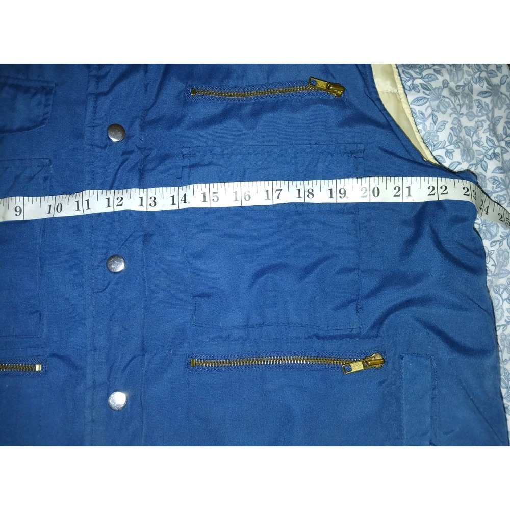 Vintage Sears Fieldmaster Vest Mens Large Blue Utility Cargo Vest - Picture 8 of 12